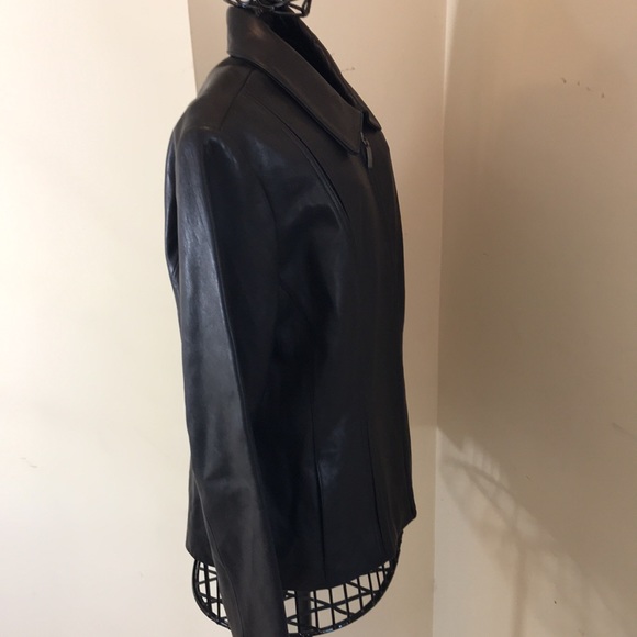 Preston & York Black Lamb Skin Leather Jacket with Zipper & Size Pockets Size L - Picture 6 of 8